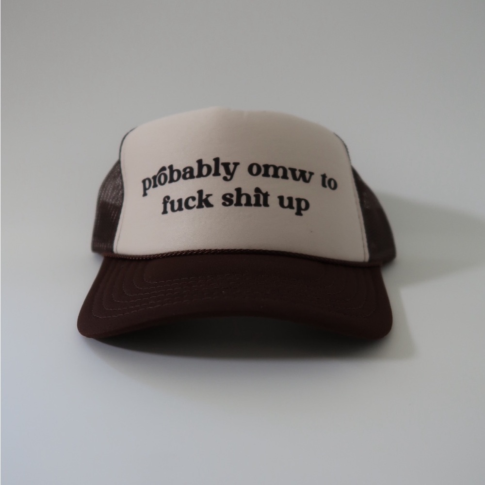 Casual Brown and Cream Trucker Hat